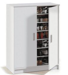 Amos Mann Furniture Alfy Large 30 Pairs Shoe Cupboard Cabinet White - thumbnail 3