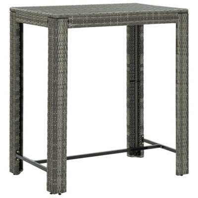 Vidaxl Garden Bar Table Grey 100X60.5X110.5 Cm Poly Rattan - image 1