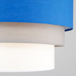 Valuelights Aztec 3 Tier Blue Fabric Ceiling Light Shade And Bulb (D)30Cm - thumbnail 3