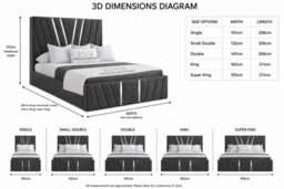 Stratus Interiors Victor Gold Accent Upholstered Velvet Bed Frame - King Size 5Ft  With Slatted Base - Grey - thumbnail 2