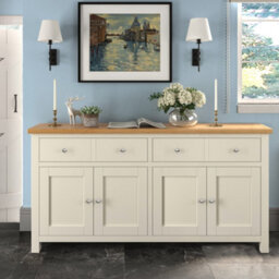Farro Cream Extra Large Sideboard Cabinet Fully Assembled - By Roseland Furniture - thumbnail 2