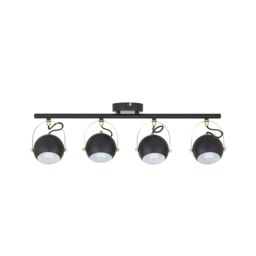 Inlight Azure Matt Black Brass Effect 4 Light Spotlight Bar - thumbnail 5