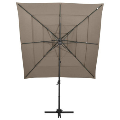 Berkfield Harmful 4-Tier Parasol With Aluminium Pole Taupe 250X250 Cm - image 1