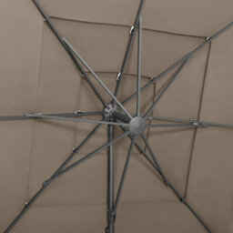 Berkfield Harmful 4-Tier Parasol With Aluminium Pole Taupe 250X250 Cm - thumbnail 7