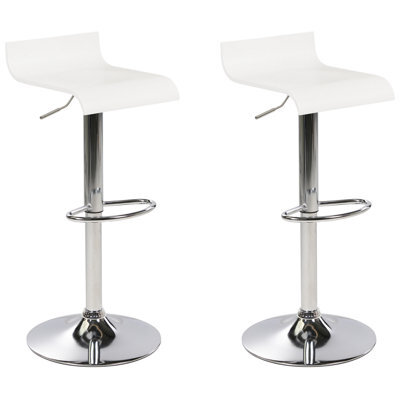 Beliani Set Of 2 Bar Chairs Valencia Swivel White - image 1