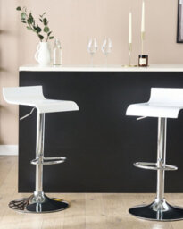 Beliani Set Of 2 Bar Chairs Valencia Swivel White - thumbnail 2