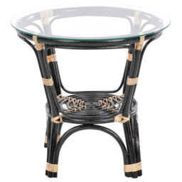 Beliani Bistro Set With Cushions Pecorini Rattan Black - thumbnail 6