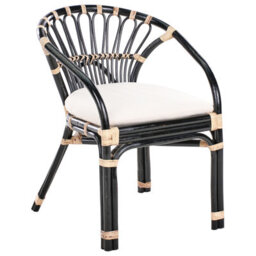 Beliani Bistro Set With Cushions Pecorini Rattan Black - thumbnail 7