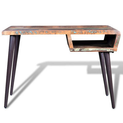 Berkfield Durablereclaimed Wood Desk With Iron Legs