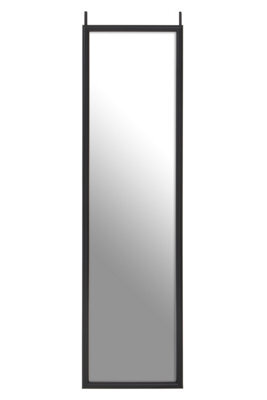 Orsina Sleek Black Plastic Frame Over Door Mirror, Versatile Mirror For Home, Durable Arched Mirror For Bedroom - image 1