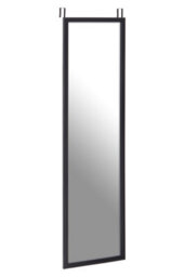 Orsina Sleek Black Plastic Frame Over Door Mirror, Versatile Mirror For Home, Durable Arched Mirror For Bedroom - thumbnail 2