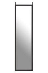Orsina Sleek Black Plastic Frame Over Door Mirror, Versatile Mirror For Home, Durable Arched Mirror For Bedroom - thumbnail 1