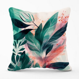 Warren Reed Designer Green Feather Leaves Tropical Cushions 60Cm X 60Cm - thumbnail 1