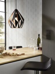 Modern Black And Copper Ceiling Pendant Light With Matching Wall Sconces - thumbnail 4
