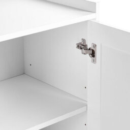 Wyld And Coco Nordicnest Sideboard White 2 Door 4 Drawer Cabinet Storage Unit Scandinavian Style - W150 X D40 X H80Cm - thumbnail 9