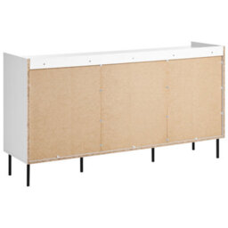 Wyld And Coco Nordicnest Sideboard White 2 Door 4 Drawer Cabinet Storage Unit Scandinavian Style - W150 X D40 X H80Cm - thumbnail 5