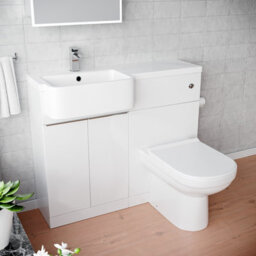 Nes Home 1000mm White Lh Freestanding Cabinet With Basin, Wc Unit & Toilet - thumbnail 5