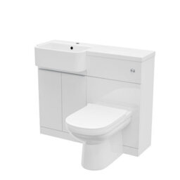 Nes Home 1000mm White Lh Freestanding Cabinet With Basin, Wc Unit & Toilet - thumbnail 6