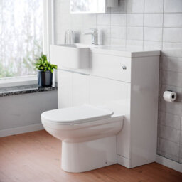 Nes Home 1000mm White Lh Freestanding Cabinet With Basin, Wc Unit & Toilet - thumbnail 2