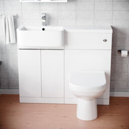 Nes Home 1000mm White Lh Freestanding Cabinet With Basin, Wc Unit & Toilet - thumbnail 3