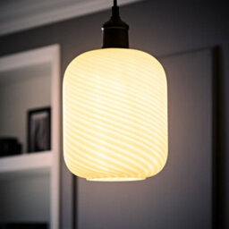 Valuelights Emery Frosted Oval Swirl Glass Easy Fit Ceiling Lamp Shade - thumbnail 2