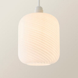 Valuelights Emery Frosted Oval Swirl Glass Easy Fit Ceiling Lamp Shade - thumbnail 3