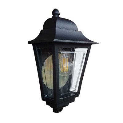 Luminosa Lighting Elstead Deco Lane 1 Light Half Outdoor Wall Lantern Black Ip44 - image 1