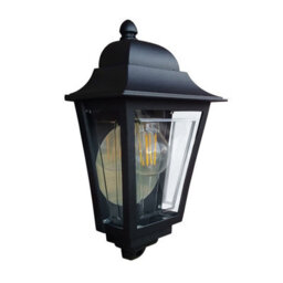 Luminosa Lighting Elstead Deco Lane 1 Light Half Outdoor Wall Lantern Black Ip44 - thumbnail 1