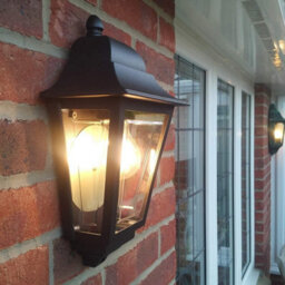 Luminosa Lighting Elstead Deco Lane 1 Light Half Outdoor Wall Lantern Black Ip44 - thumbnail 3