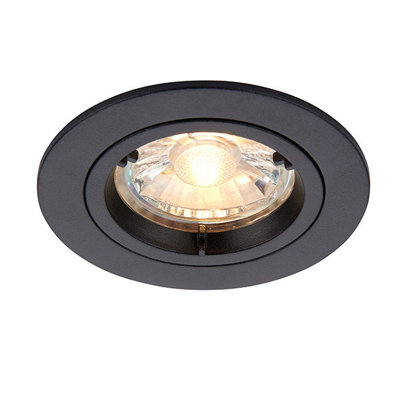 Luminosa Lighting Luminosa Cast Recessed Downlight Round Matt Black 70mm Cut-Out Dimmable - image 1