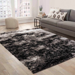 Modern Soft Two Tone Shimmer Shaggy Area Rugs Dark Grey 160X230 Cm - thumbnail 3