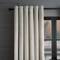 "OHS Thermal Matte Velvet Eyelet Curtains 2 Pair Of Ready Made, Silver - 66"" X 90""" - thumbnail 2