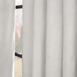 "OHS Thermal Matte Velvet Eyelet Curtains 2 Pair Of Ready Made, Silver - 66"" X 90""" - thumbnail 3