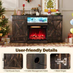 "Costway Tv Cabinet For Tvs Up To 68"" 150Cm Media Console Table-Clarks" - thumbnail 2