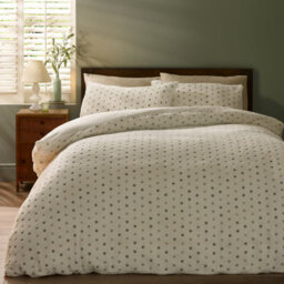 Catherine Lansfield Cosy Spot Fleece Single Duvet Cover Set With Pillowcase Cream