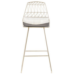 Beliani Set Of 2 Bar Chairs Preston Metal Gold - thumbnail 5