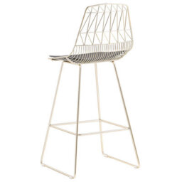 Beliani Set Of 2 Bar Chairs Preston Metal Gold - thumbnail 6