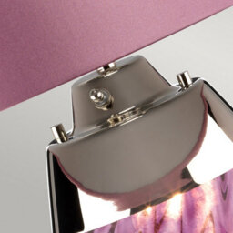 Luminosa Lighting Elstead Lena 2 Light Small Plum Table Lamp, Plum-Tinted Glass , Heather Shade, E27 - thumbnail 4