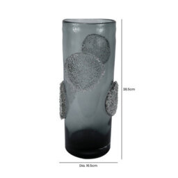Vanity Living 38.5Cm Smoke Grey Forest Handmade Glass Vase, Tall Decorative Vase For Living Room - thumbnail 5