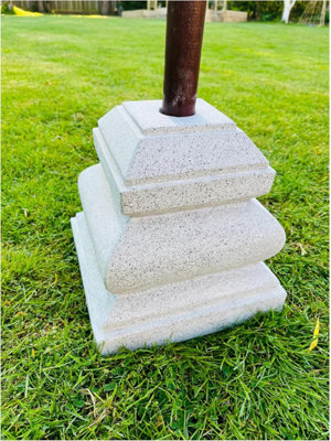 My Square Mile Stone Parasol Base 18Kg Grey Terrazzo Granite Marble Garden - image 1