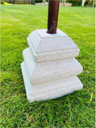 My Square Mile Stone Parasol Base 18Kg Grey Terrazzo Granite Marble Garden