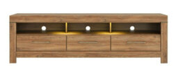 Impact Furniture Wide Tv Unit Large Tv Stand Long Cabinet Modern Drawer Storage Led Light 200Cm Oak Effect Media Entertainment Gent - thumbnail 5