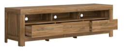 Impact Furniture Wide Tv Unit Large Tv Stand Long Cabinet Modern Drawer Storage Led Light 200Cm Oak Effect Media Entertainment Gent - thumbnail 4
