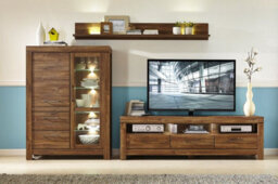 Impact Furniture Wide Tv Unit Large Tv Stand Long Cabinet Modern Drawer Storage Led Light 200Cm Oak Effect Media Entertainment Gent - thumbnail 7