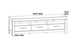 Impact Furniture Wide Tv Unit Large Tv Stand Long Cabinet Modern Drawer Storage Led Light 200Cm Oak Effect Media Entertainment Gent - thumbnail 6