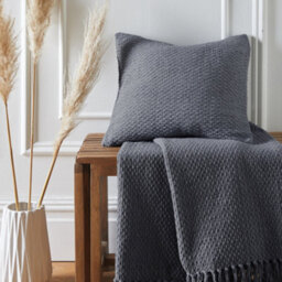 Drift Hayden Filled 100% Recycled Sustainable Cotton Basket Weave Cushion - thumbnail 1
