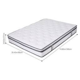Living And Home Single Mattress Foam Pocket Spring Hybrid Mattress W 900 X D 1900 mm - thumbnail 6