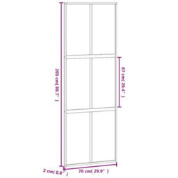Berkfield Modern Sliding Door Black 76X205 Cm Tempered Glass And Aluminium - thumbnail 8
