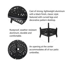 Breeins 3-Piece Black  Outdoor Metal Garden Furniture Set  Dining Coffee Set For Garden Patio Lounge Balcony Set With Cushions - thumbnail 1