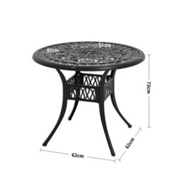 Breeins 3-Piece Black  Outdoor Metal Garden Furniture Set  Dining Coffee Set For Garden Patio Lounge Balcony Set With Cushions - thumbnail 4